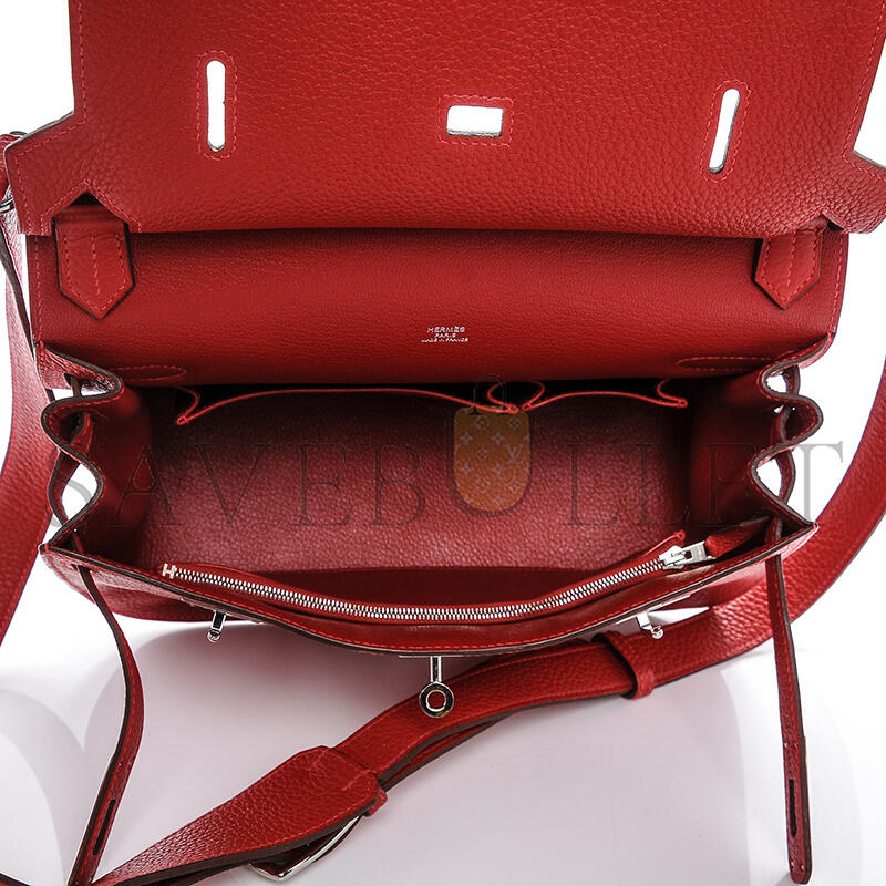 HERMÈS MASTER TAURILLON CLEMENCE JYPSIERE 28 ROUGE CASAQUE (28*22*12cm)
